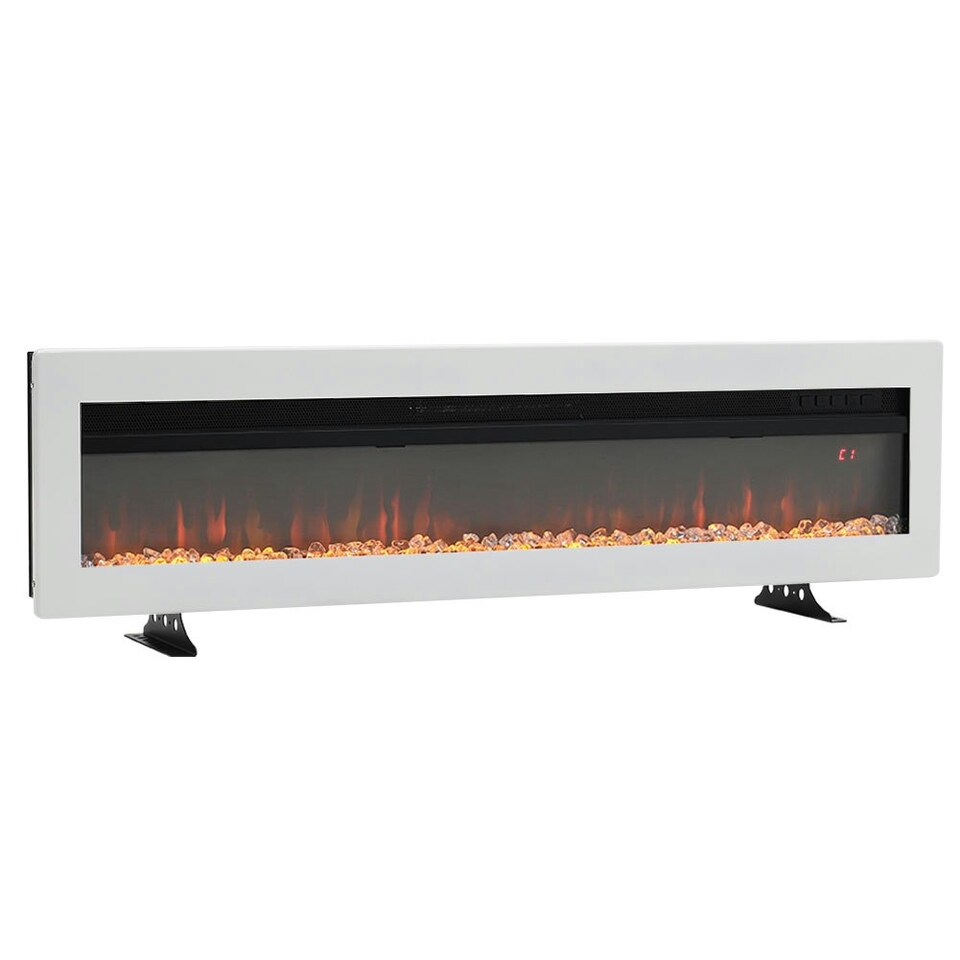 image 1 of Living and Home 50 Inch Electric Fireplace -Recessed/Wall Mounted/Freestanding, with Remote,1500W,White