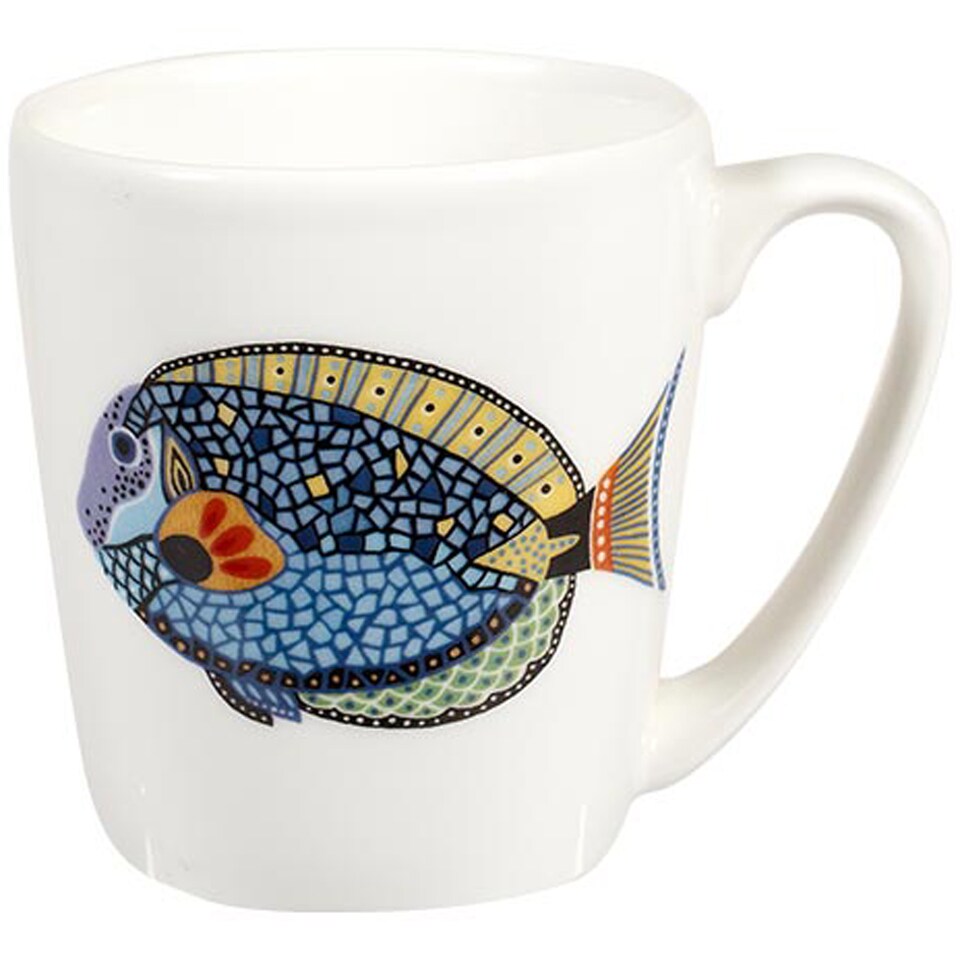 image 1 of Queens Paradise Fish Blue Tang Fine China 300ml Acorn Mug | Multi | 1
