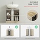 image 3 of HOMCOM 60x60cm Under-Sink Storage Cabinet w/ Adjustable Shelf 2 Doors Cabinet 