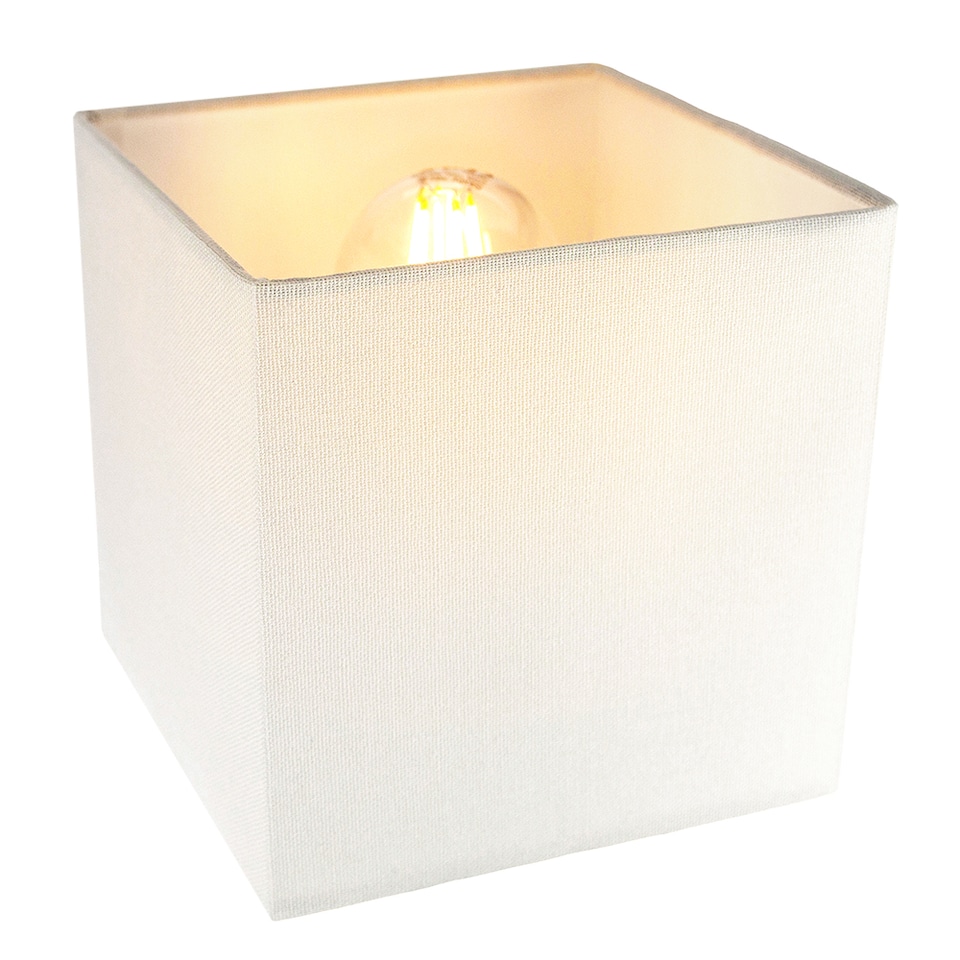 image 1 of Contemporary and Stylish Soft Cream Linen Fabric Square 16cm Lamp Shade | Cream