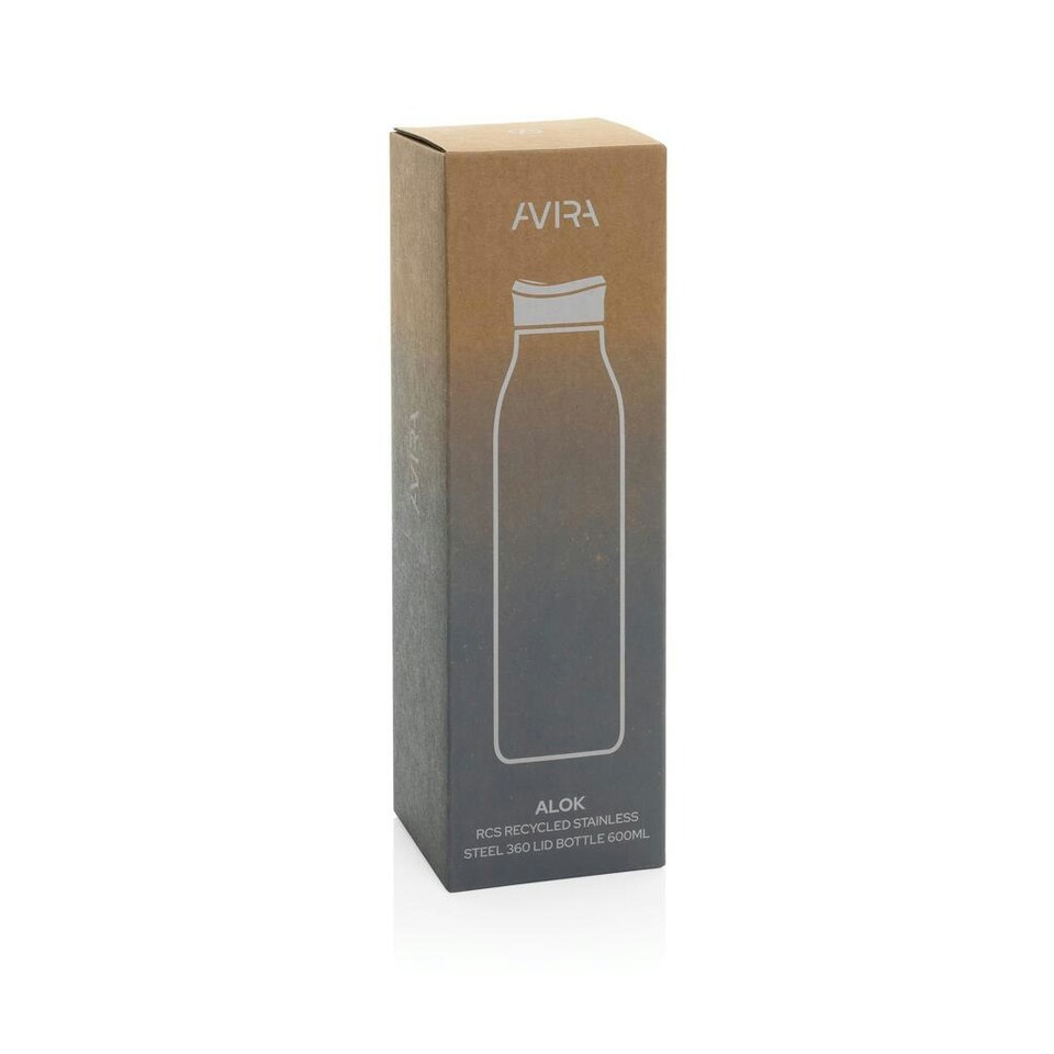 image 1 of Avira Alok Recycled Stainless Steel 600ml Water Bottle - Silver - One Size