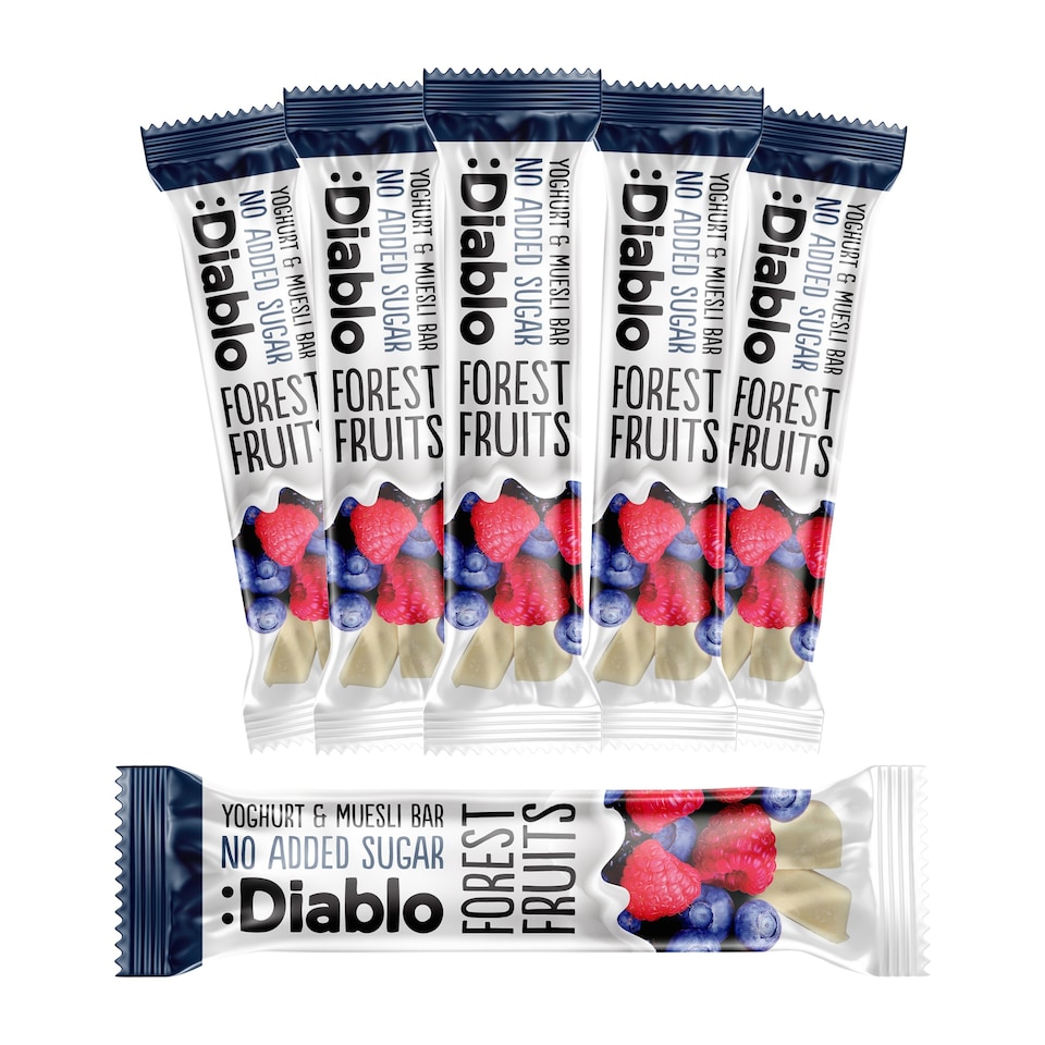 image 1 of Diablo No Added Sugar Yoghurt and Forest Fruits Muesli Bar 30g 6 Pack