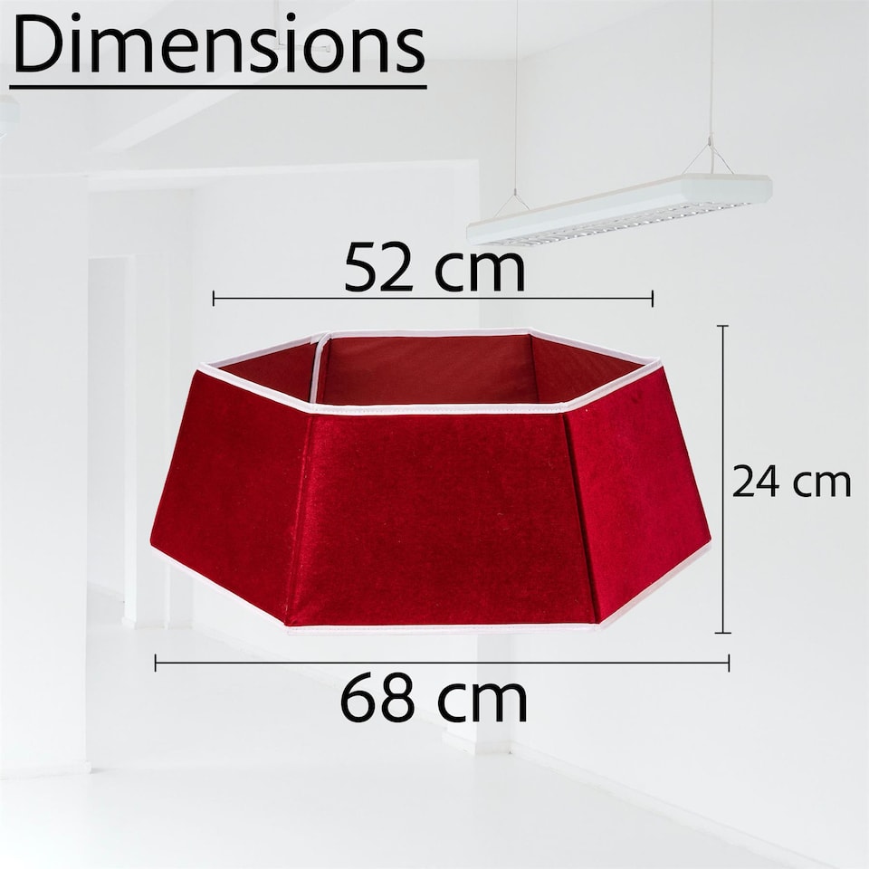 image 1 of Red Hexagon Christmas Tree Collar  Bold Christmas Tree Base Decoration for Seasonal Home Styling