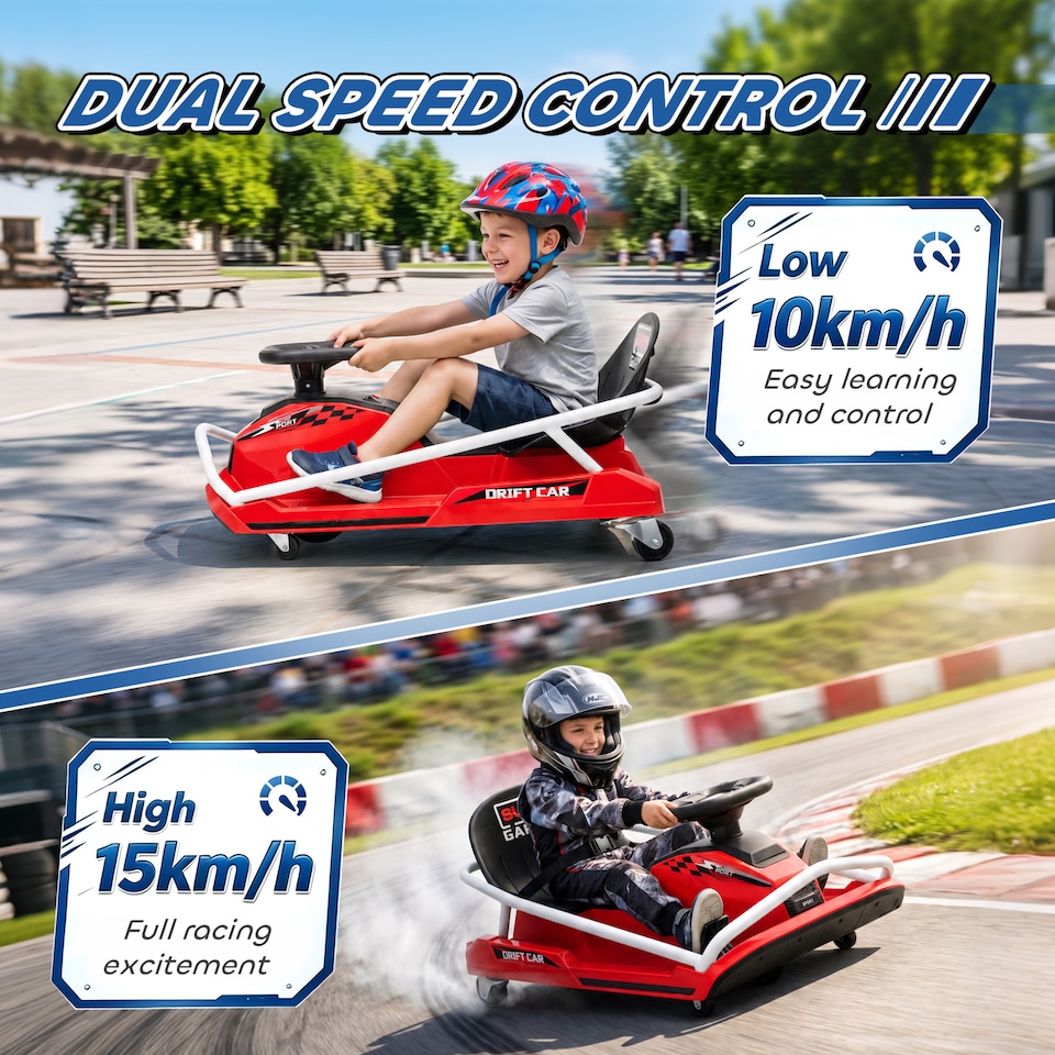 image 1 of AIYAPLAY 24V Electric Go Kart for Kids with Drift Mode, Soft Start