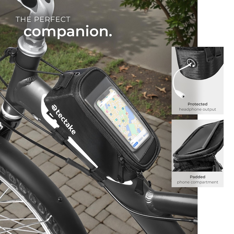 image 1 of Set bicycle bag Georg and frame bag, water-repellent | Black | black | 1.9 L | 1