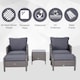 image 3 of Outsunny 5 Pieces Outdoor Patio Furniture Set Wicker Conversation Set Dark Grey