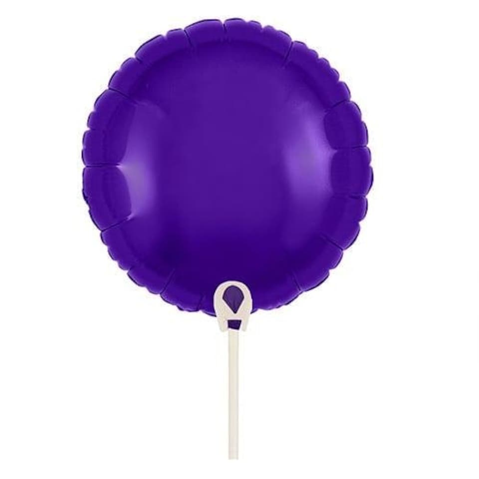 image 1 of Purple Round Air Fill Foil Balloon 23cm / 9 in - Pack of 5 Purple