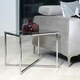 image 3 of Cross Square Metal Side Table with Glass Top