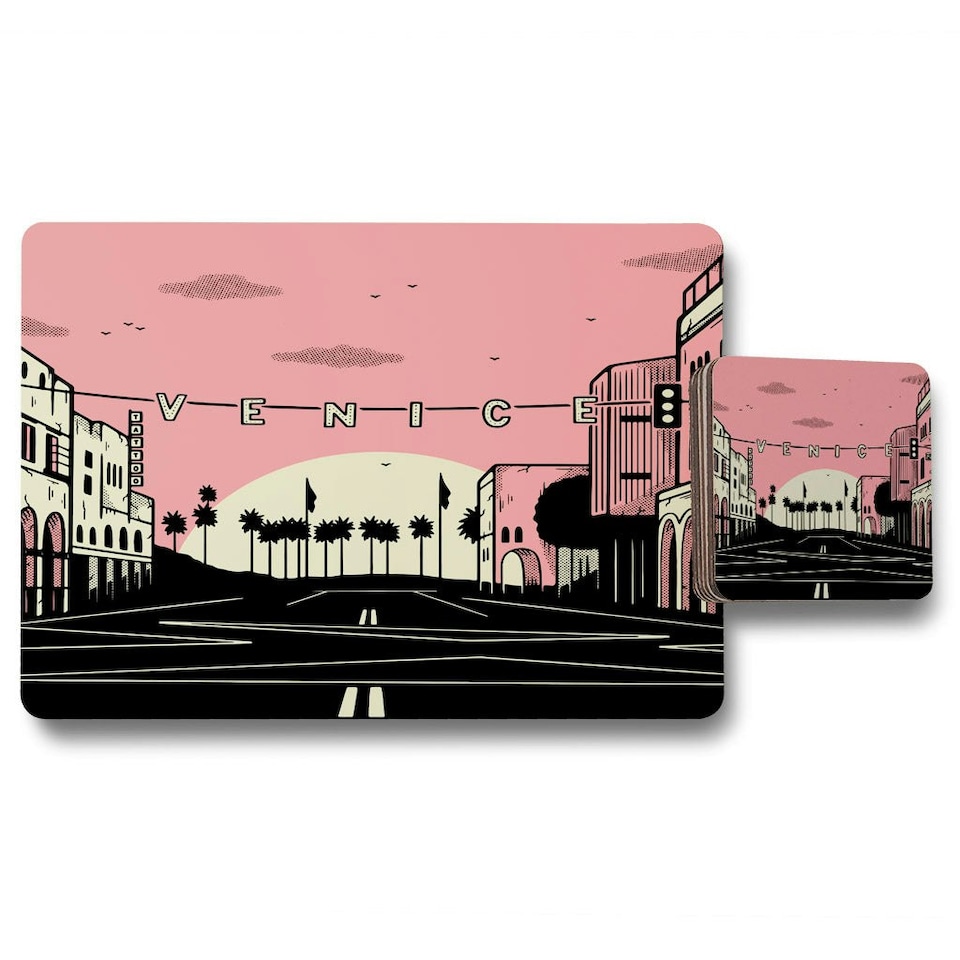 Venice Cali Sunset (Placemat & Coaster Set)