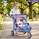 image 5 of BiBi Doll 3 Wheeler Twin Dolls Blue Pushchair Toy with Canopy & Basket For Up To 20" Dolls