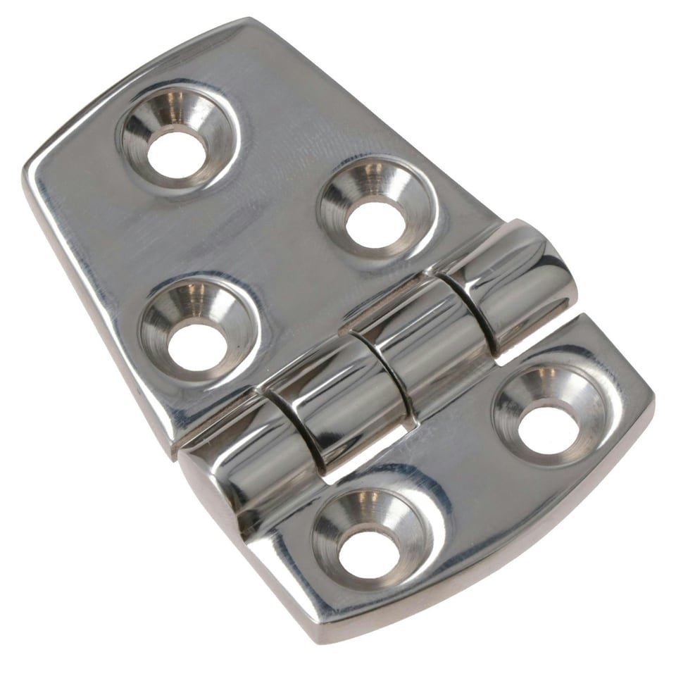 image 1 of Polished Door Hinge 4 Pack Stainless Steel 56mm x 38mm 316 Marine Cabin Hatch Silver