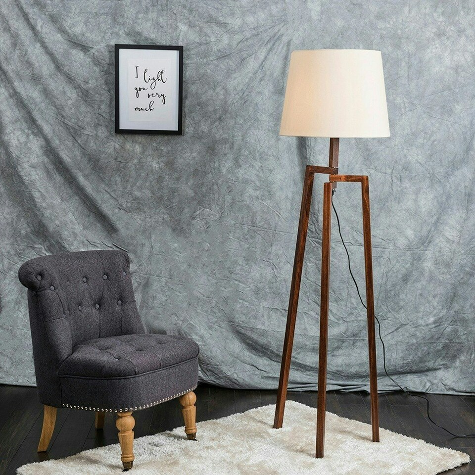 image 1 of ValueLights Modern Beige Fabric Table Floor Light Shade