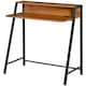 image 1 of HOMCOM 2-Tier Storage Computer Workstation with Shelf, Metal Frame Walnut