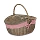 image 2 of Antique Wash Finish Oval Lined Picnic Basket White | Off White | One Size
