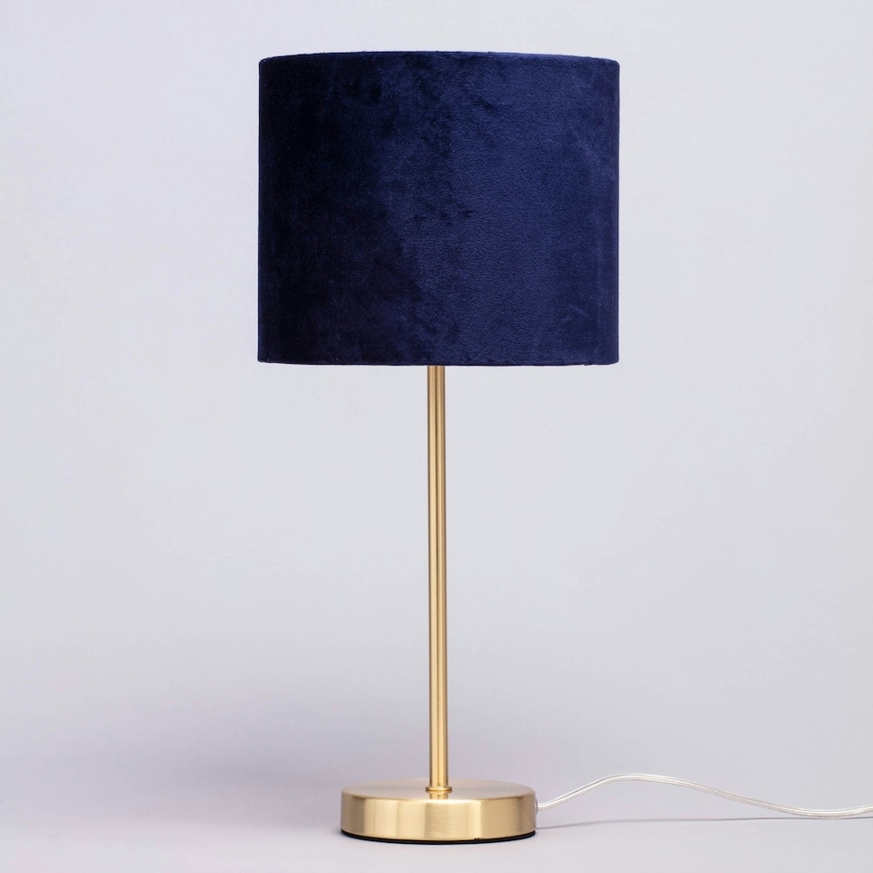 image 1 of BHS Velvet Table Lamp, Navy