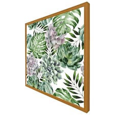 Watercolour botanical leaves (Picture Frame) Brown | Oak | XL