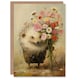image 1 of Cute Spring Flower Bouquet Oil Woman Hedgehog Her Birthday Card