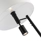 image 3 of Modern Black Floor Light with LED Adjustable Spot Lamp and White Cotton Shade | Black