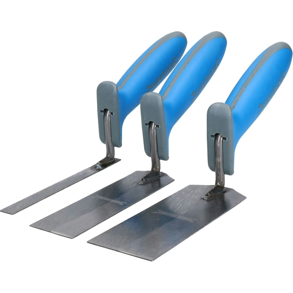 image 1 of Margin Trowel Set Corner Plastering Tiling Soft Grip Handles 3 Piece Set