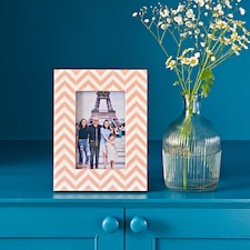 Advika Pink Chevron Patterned Photo Frame