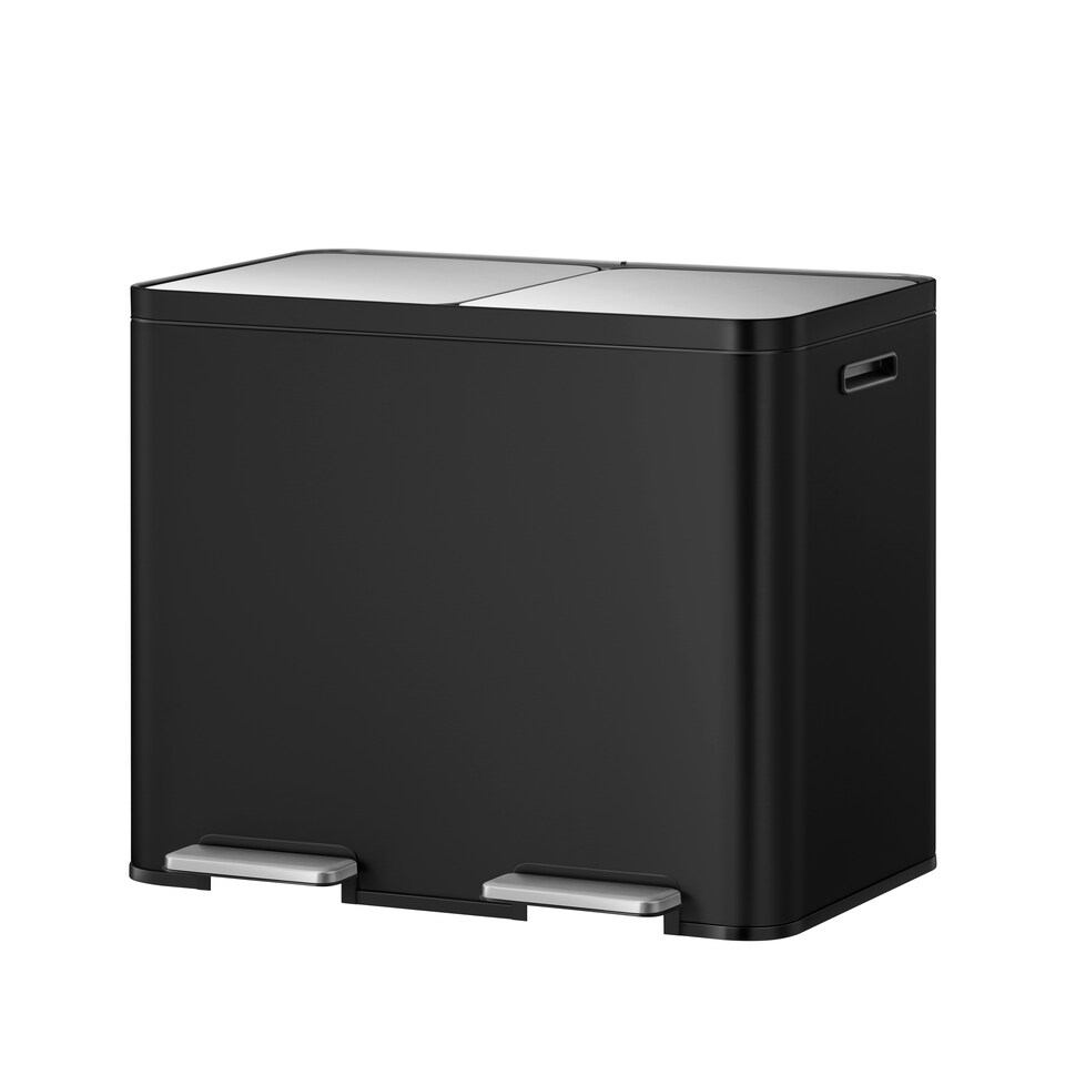 image 1 of Edison Pedal Bin 30+30L | Black | Matt Black | 60L