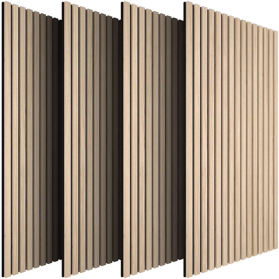 image 1 of Acoustic Wall Panels Sonic Wall II with Real Wood Veneer and Sound-Absorbing Felt | Brown | Light oak | 110 x 50 x 1.8 cm | 4