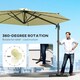 image 5 of Outsunny 3(m) Cantilever Parasol Patio Sun Umbrella w/ Base Solar Lights Beige