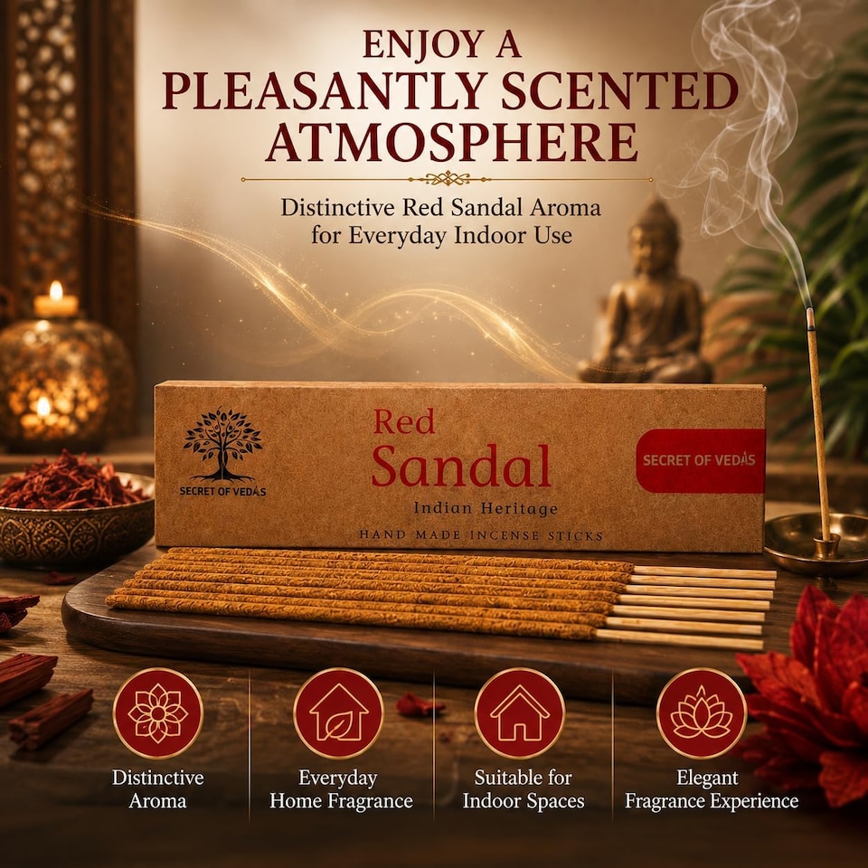 image 1 of Red Sandal Incense Sticks 20g Pack of 1 – Scented Home Fragrance Agarbatti