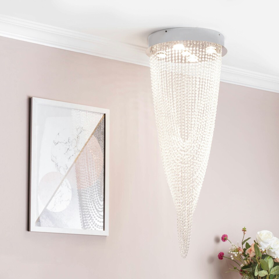 image 1 of BHS Valerie 5 Light Ceiling Light, Chrome