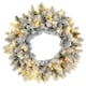 image 1 of HOMCOM 60cm Flocked Christmas Wreath with Lights Pine Cones Berries Green