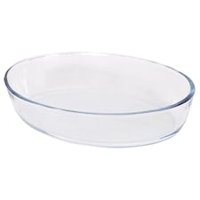 Argon Tableware Oval Glass Oven Dish - 35cm x 24cm | Clear | Clear | 35cm x 24cm
