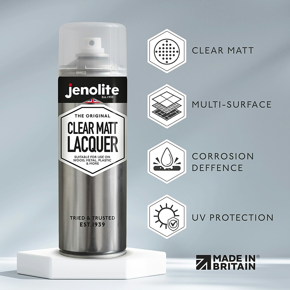image 1 of Jenolite Clear Lacquer Spray - Matt - 500ml