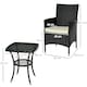 image 7 of Outsunny Rattan Bistro Set Garden Chair Table Patio Outdoor, Black