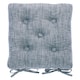 image 1 of Walton & Co Flint Blue Chambray Seat Pad with Ties