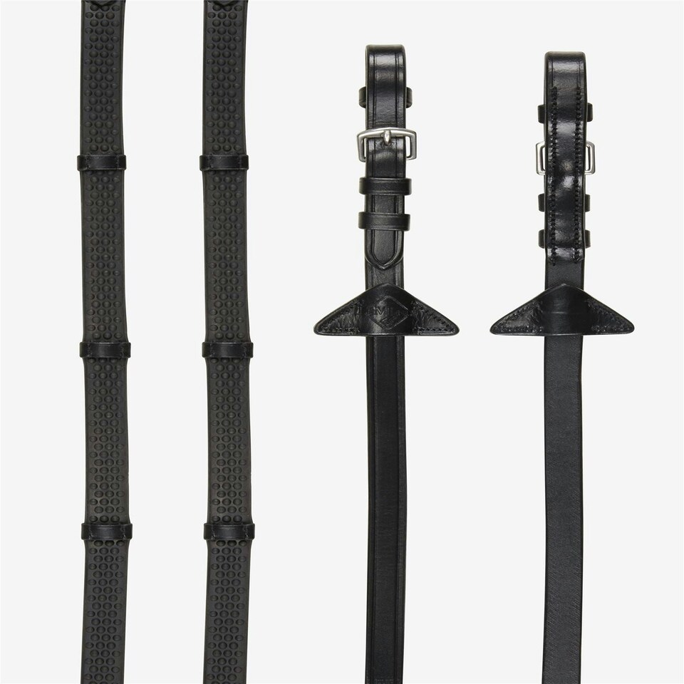image 1 of LeMieux Soft Rubber Reins with Stoppers Silver | Cob