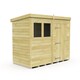 image 1 of 8 x 4 Feet Pent Shed - Single Door With Windows - Wood - L118 x W243 x H201 cm