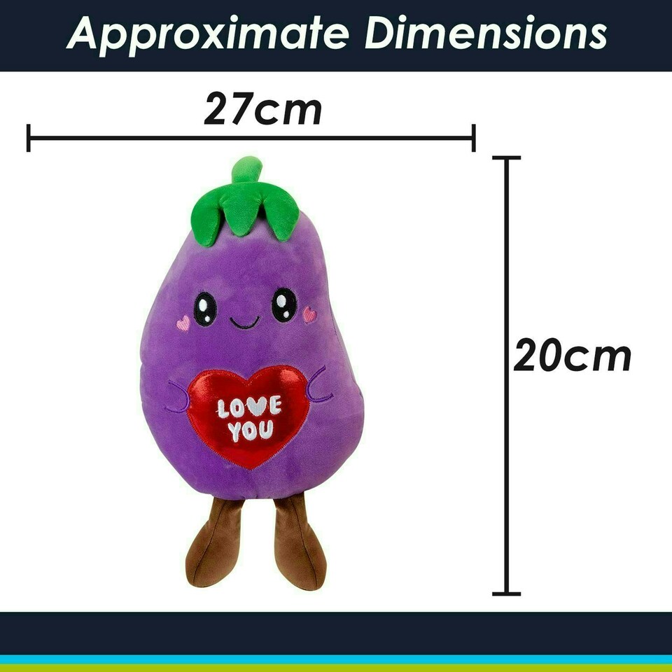 image 1 of Aubergine Soft Toy Cute Plushie Huggable Cuddly Stuffed Toy 20cm Purple