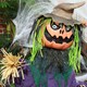 image 9 of HOMCOM 106cm 45 Pumpkin Outdoor Halloween Decoration, Halloween Animatronic with Sound Activated, Light Up Eyes, Music, Animated Prop for Haunted House