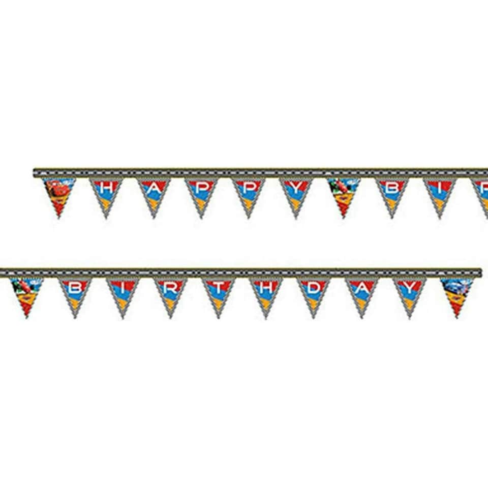 Cars Characters Happy Birthday Banner - Multicoloured - One Size