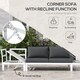 image 6 of Outsunny 4 PCs Garden Set w/ 5-Level Recline Corner Conversation Sofa Set White