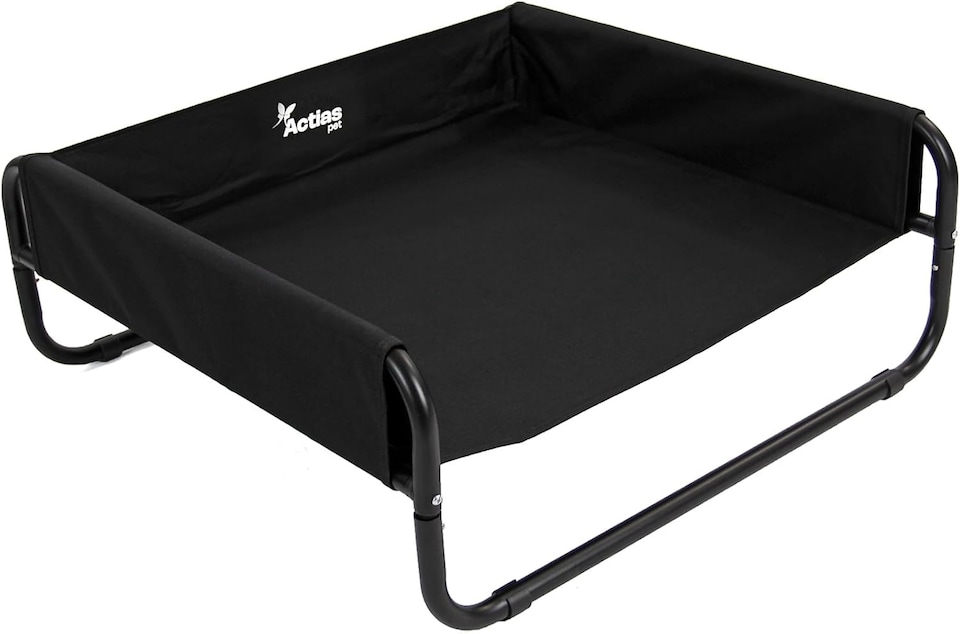 image 1 of Actiaspet Elevated Dog Bed Steel Frame Raised Pet Cot Black or Grey (Black, Medium)