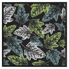 Leaf print on dark bachground (Picture Frame) Black | S