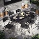 image 2 of 5Ft Rattan Effect Garden Folding Table and Chairs Garden Set - Black | Black | 5