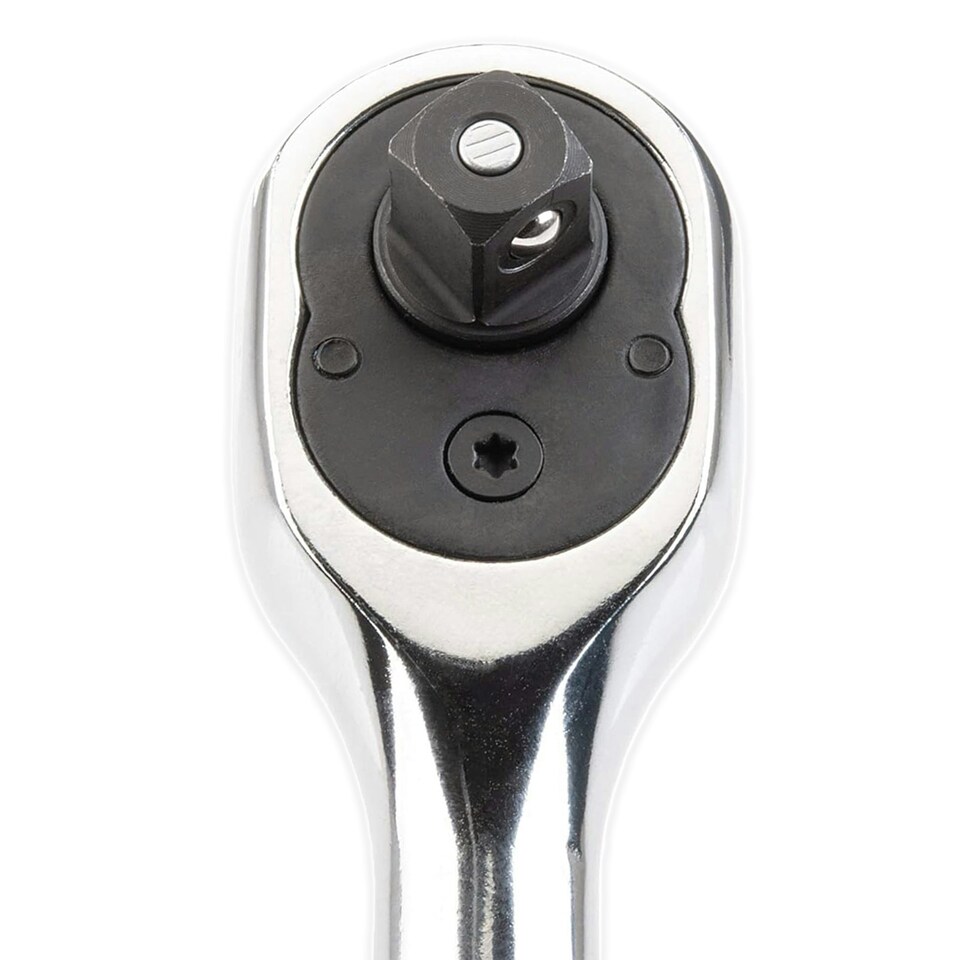 image 1 of SPARES2GO 3/8" Socket Ratchet Square Drive 100 Teeth Quick Release Reversible Chrome Vanadium Steel Tool