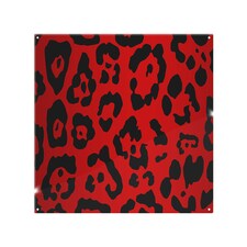 Red Leopard Print Splash Back | White