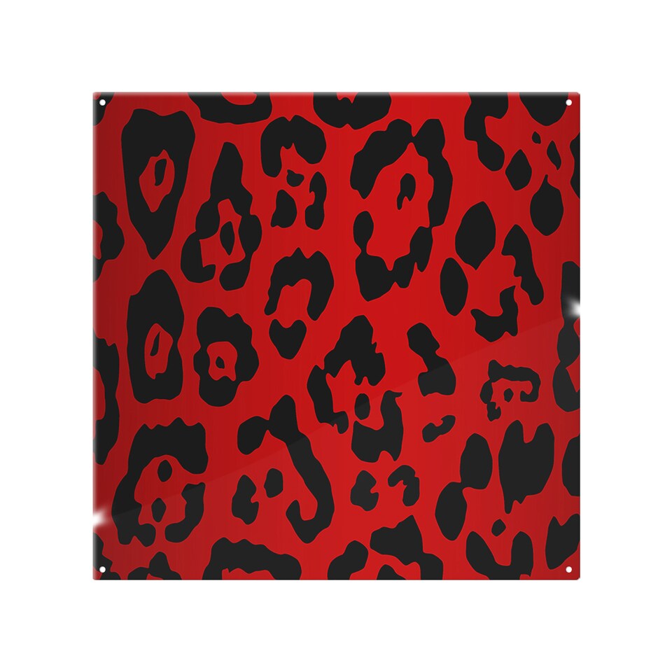 image 1 of Red Leopard Print Splash Back | White