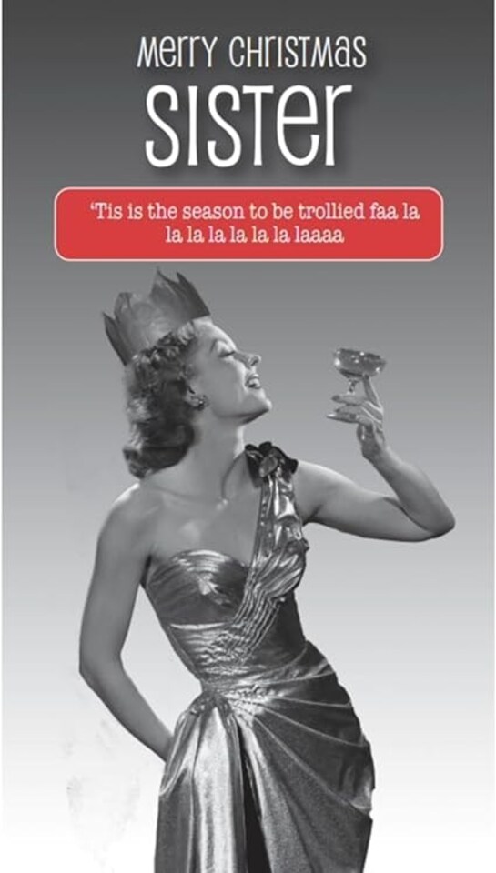image 1 of Tis The Season To Be Trollied - Christmas Card For Sister