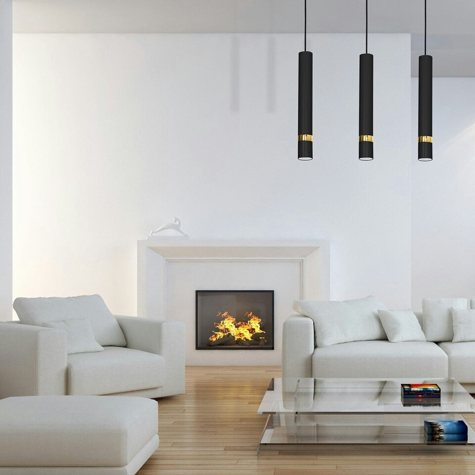 image 1 of Milagro Pendant Lamp Joker Black/Gold 3XGU10