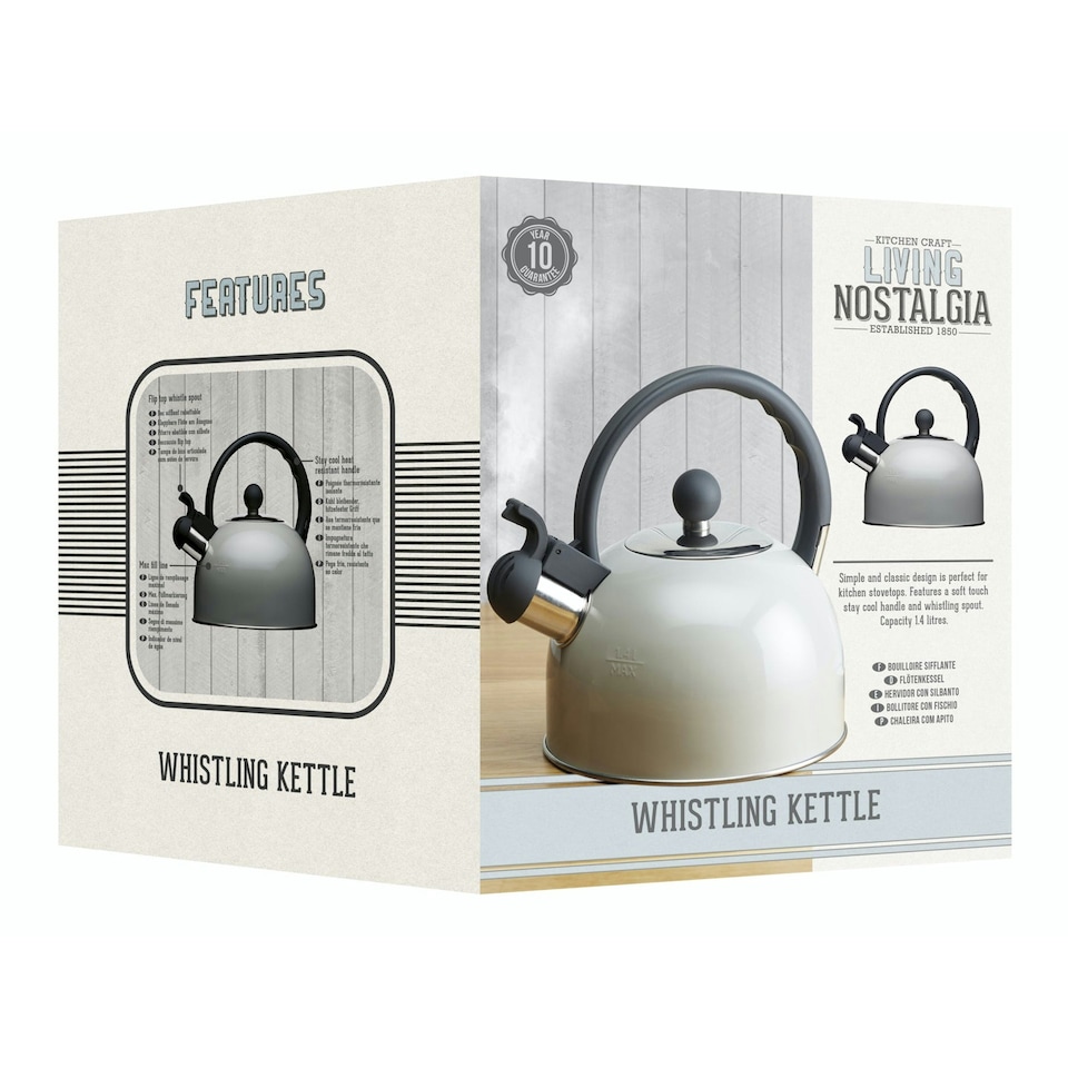 image 1 of KitchenCraft Kettle Grey Metal 1.3L