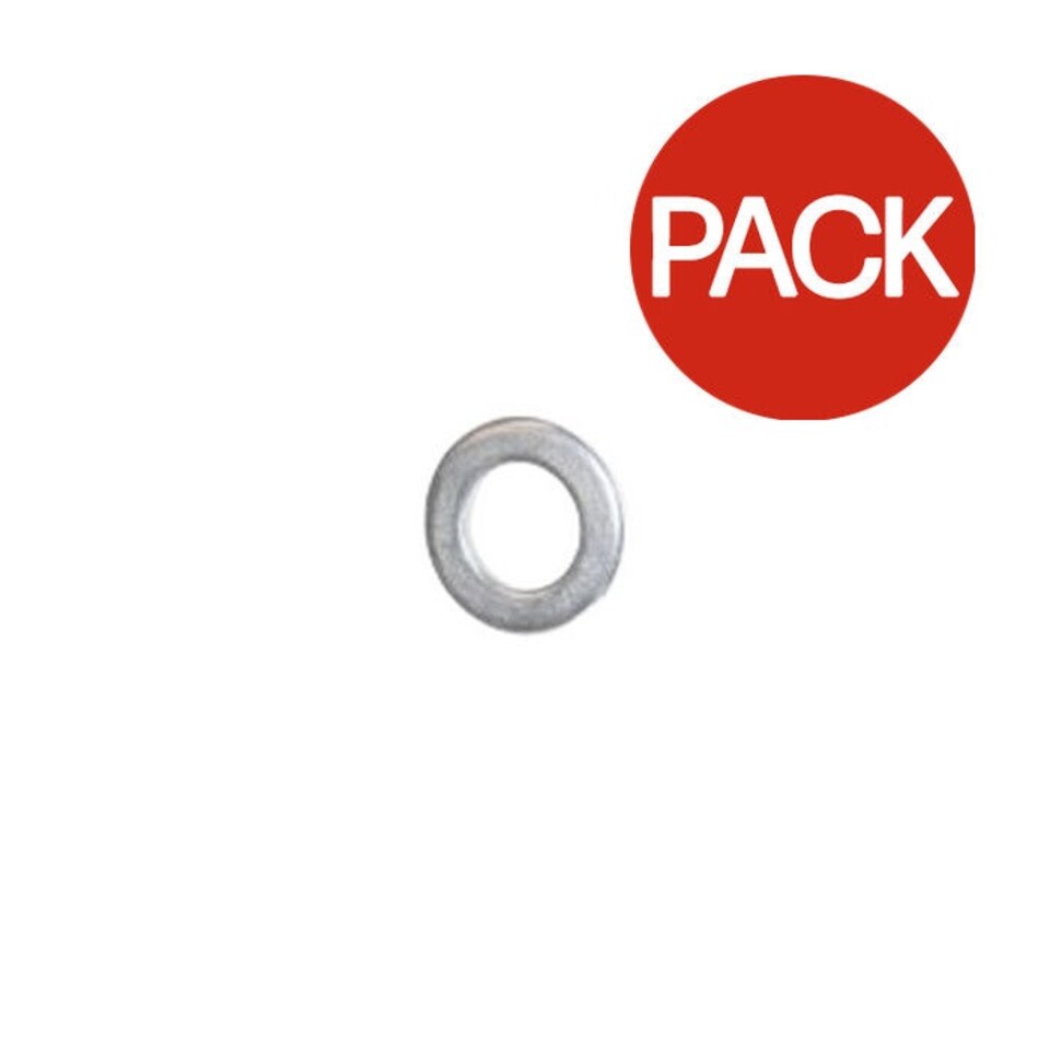 Securpak M8 Zinc Plated Flat Washers (Pack of 50) - Silver - One Size